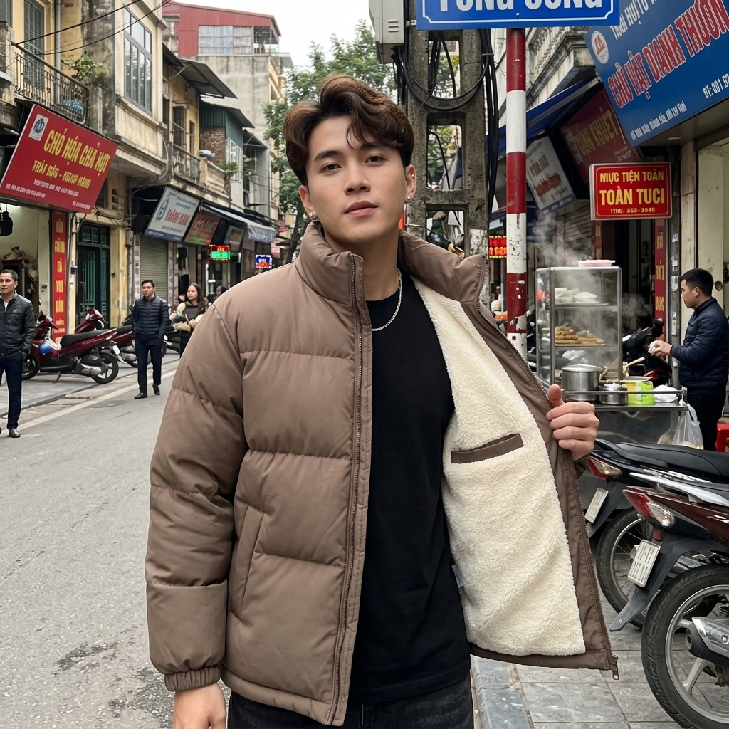 Mẫu Nam Áo Nâu Mocha